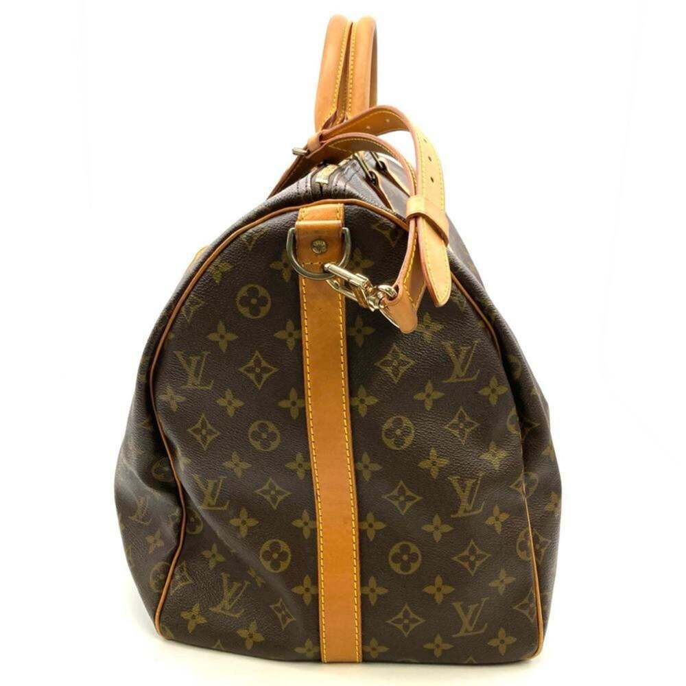 LOUIS VUITTON Brown Monogram Leather Keepall 55 Boston Bag - Picture 2 of 9